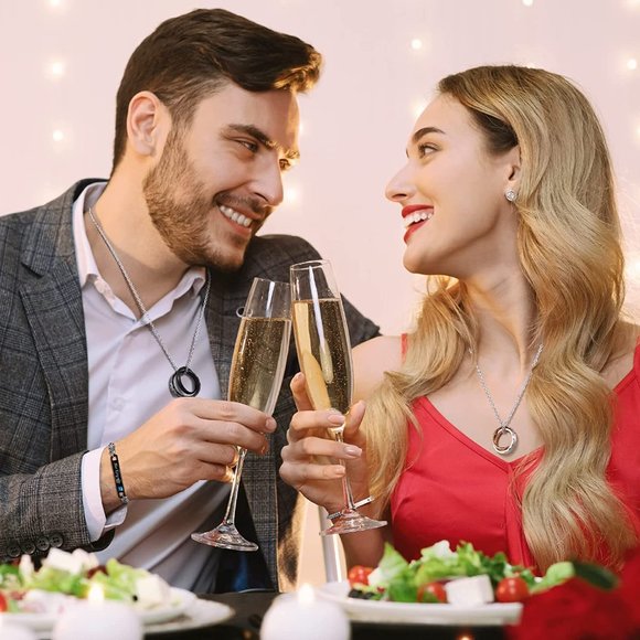 New 8 Pieces Couples Necklace Bracelet Matching Bracelets Set for Women Men, Her - Picture 6 of 7